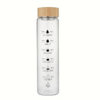 Large Glass Water Bottle with Time Scale