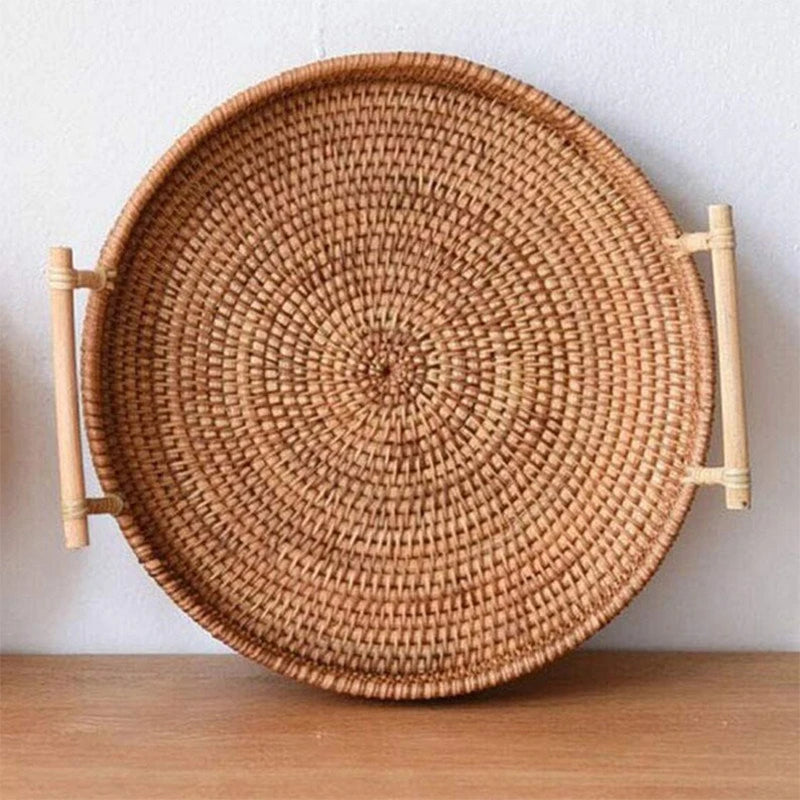 Handwoven Rattan Tray, Eco-Friendly Organizer