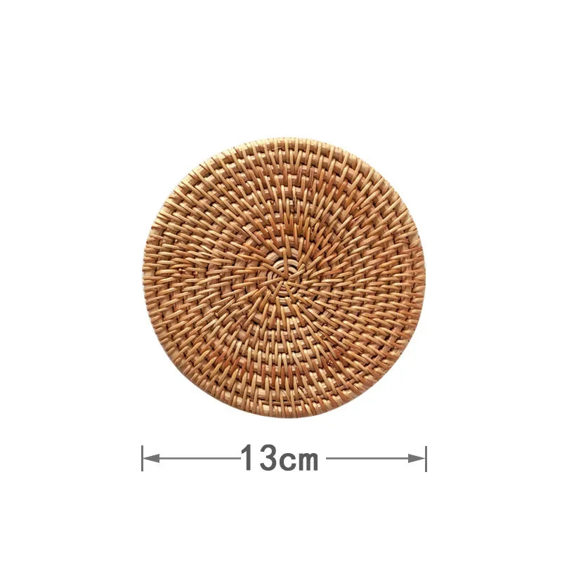 Handmade Rattan Mat Set Anti-hot Cup