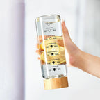 Large Glass Water Bottle with Time Scale