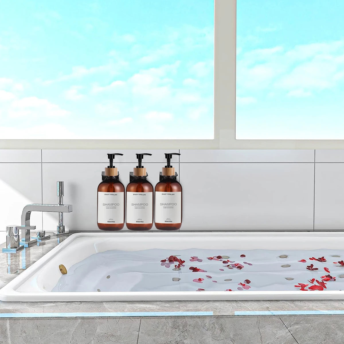 Shampoo and Conditioner Bottles Dispenser 3 Pack