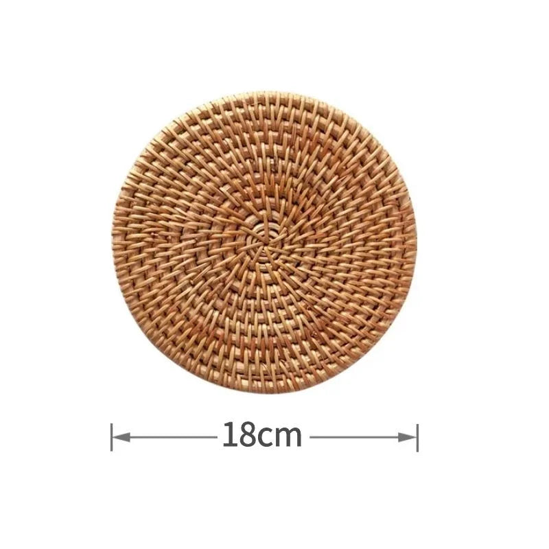 Handmade Rattan Mat Set Anti-hot Cup