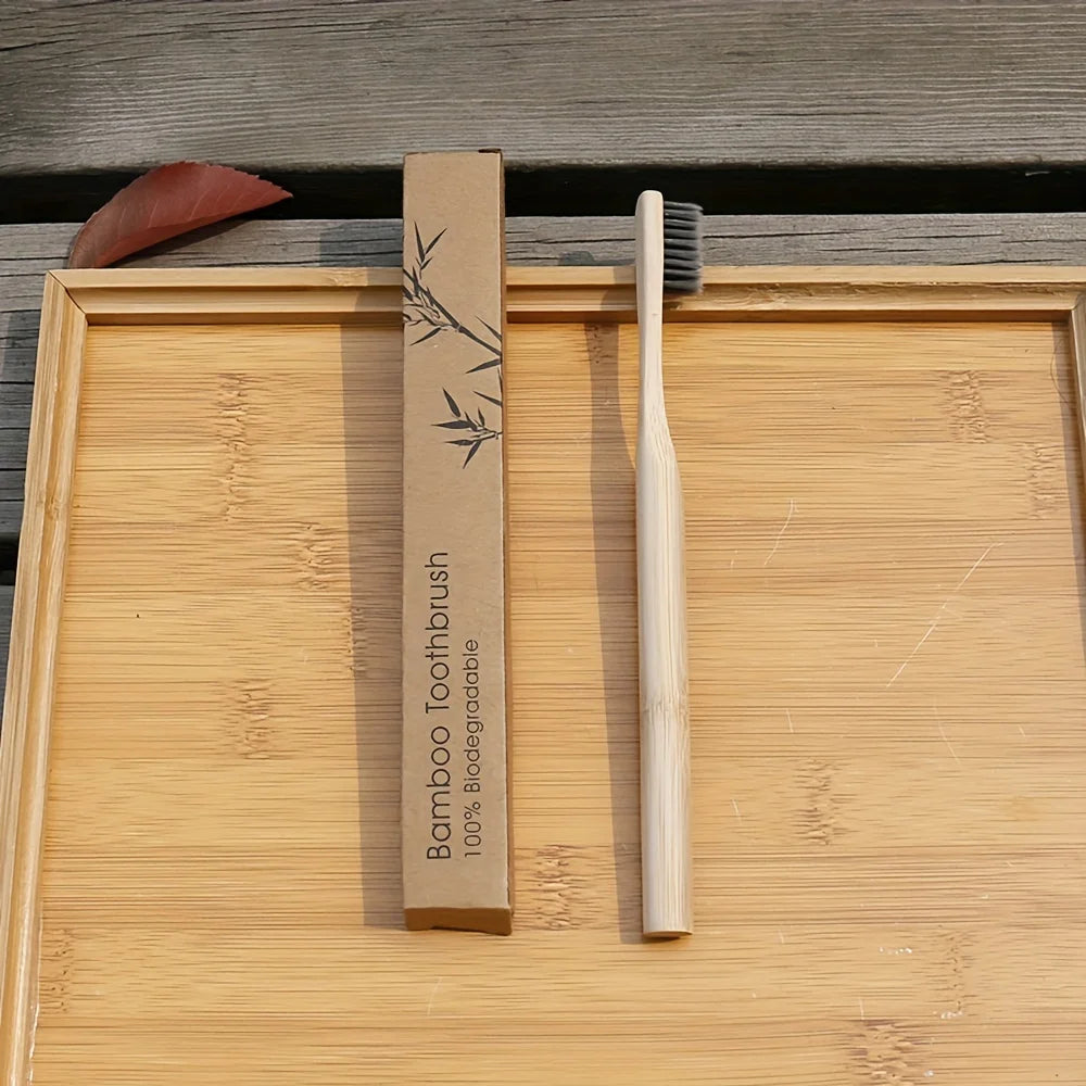 Wooden Cylindrical Bamboo Toothbrushes