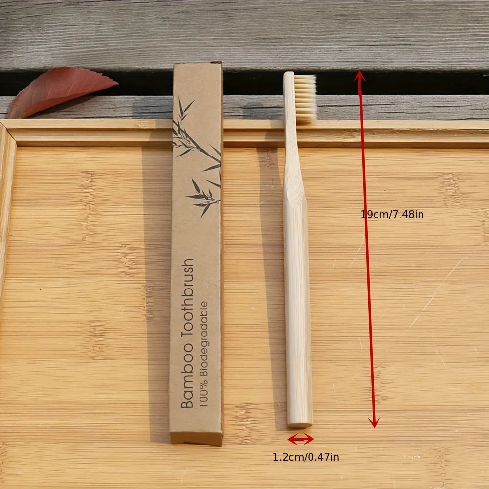 Wooden Cylindrical Bamboo Toothbrushes