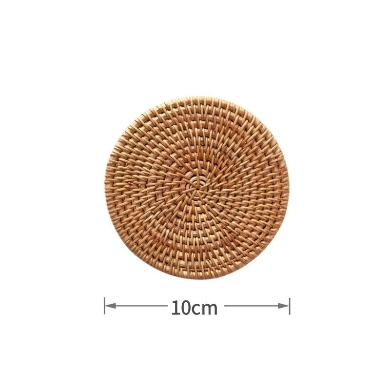Handmade Rattan Mat Set Anti-hot Cup